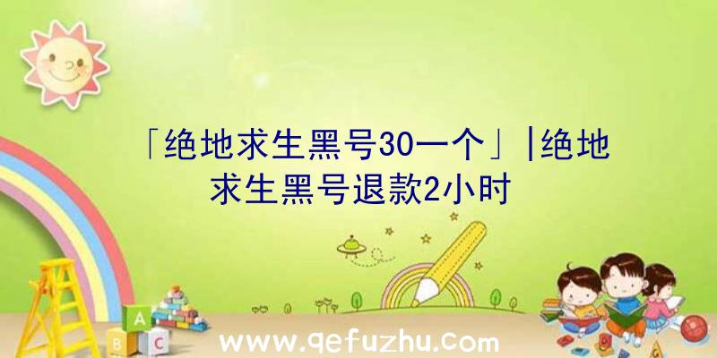 「绝地求生黑号30一个」|绝地求生黑号退款2小时